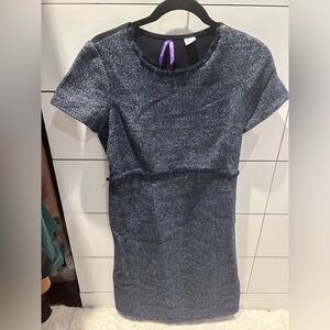 Tweed maternity navy dress